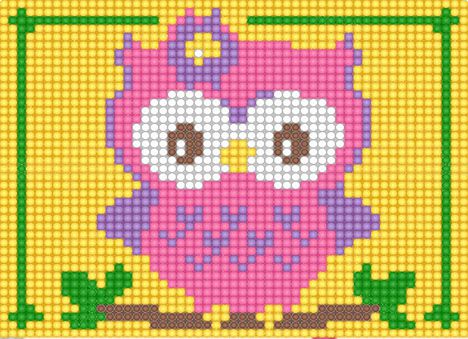 БСА5-018 Алмазная мозаика ТМ Наследие "Розовая совушка"