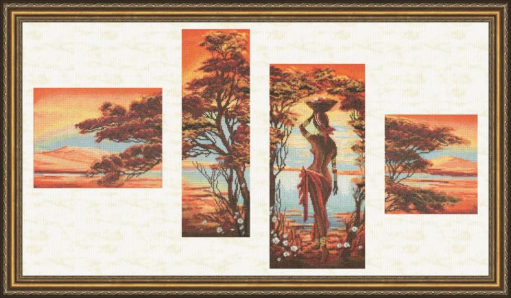АИ-013 Набор для вышивания Золотое Руно "Оранжевая река"