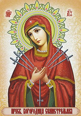 СИА3-006 Алмазная мозаика ТМ НАСЛЕДИЕ икона "Богородица Семистрельная"