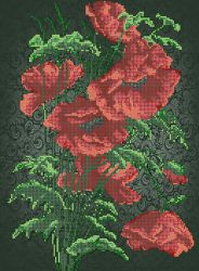 КБ-058 Схема для вышивания бисером ТМ Наследие "Алые маки"