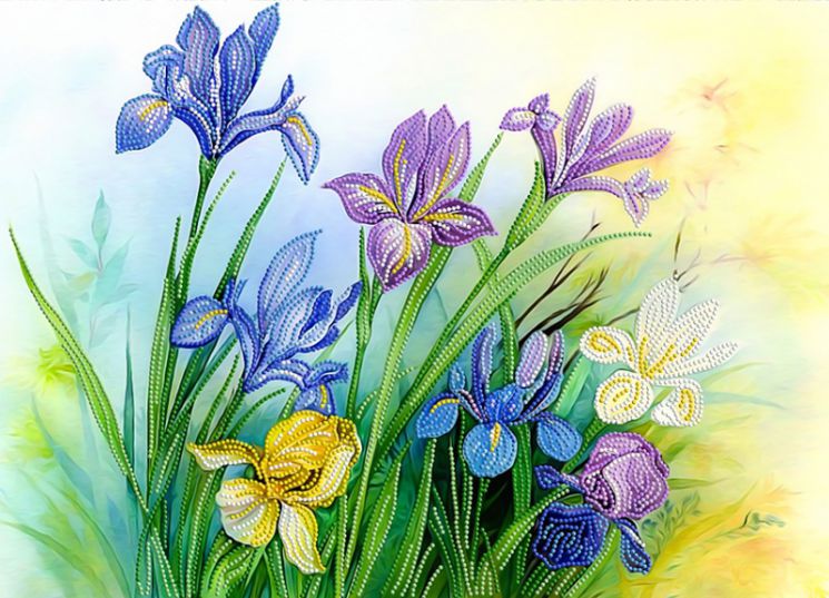 КБ-441 Схема для вышивания бисером ТМ Наследие "Ирисы"