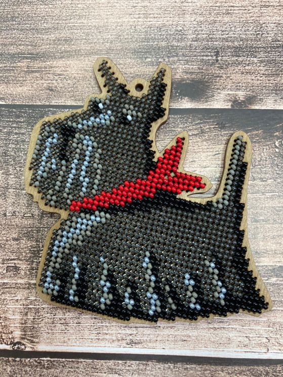 С026 Набор для вышивания "Скотч-терьер в бандане", 10х10 см