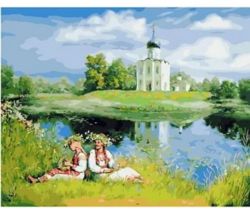 МСА705 Картина по номерам PAINTBOY "Девушки у озера"