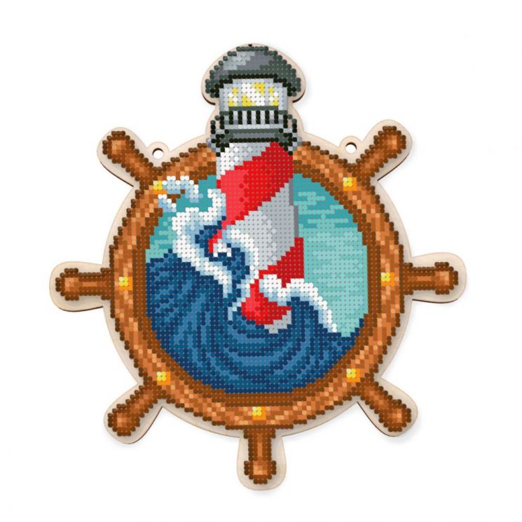 Набор для вышивания бисером WoodStitch "Маяк", 19,5х21, SH-023