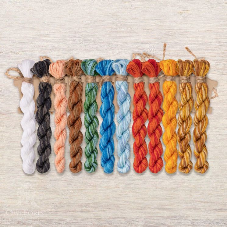 Набор ниток OwlForest для схемы «Конёк-горбунок» (DMC) 28 каунт в 2 нити НМул-КГ76-3282