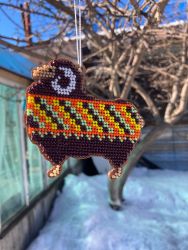 С006-04 Набор для вышивания "Барашек шоколадный в клеточку"  8,5х8