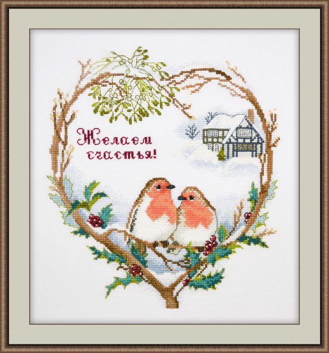 Набор для вышивания крестом ОВЕН "Желаем счастья" 853