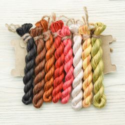 НМул-ОКоты-2401 Набор ниток OwlForest для схемы «Осенние коты» (ПНК) 40 каунт в 1 нить