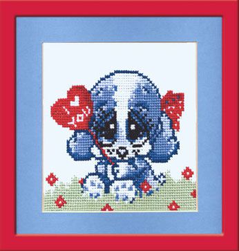 Набор для вышивания крестом ОВЕН "Собачка с сердцем" 044 
