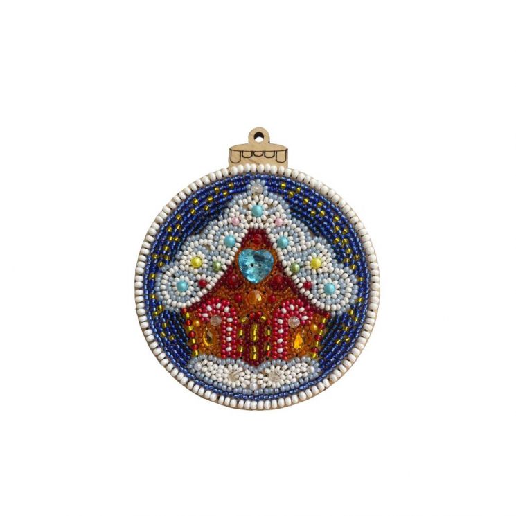 Набор для вышивания бисером WoodStitch "Новогодний шар-11" с декоративными элементами 10х11, WS-070