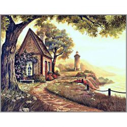 F-314 Алмазная мозаика Милато "Домик у моря"