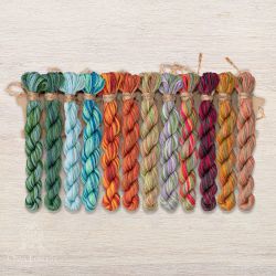 НМул-ЛК154-3322 Набор ниток OwlForest для схемы «Лоскутный календарь» (DMC) 32, 36 каунт в 2 нити, 40 каунт в 1 нить