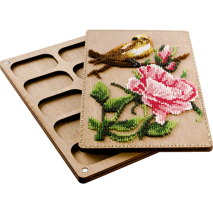 Органайзер с крышкой под вышивку бисером ВОЛШЕБНАЯ  СТРАНА FLZB-070 12*19.5см, 10 ячеек