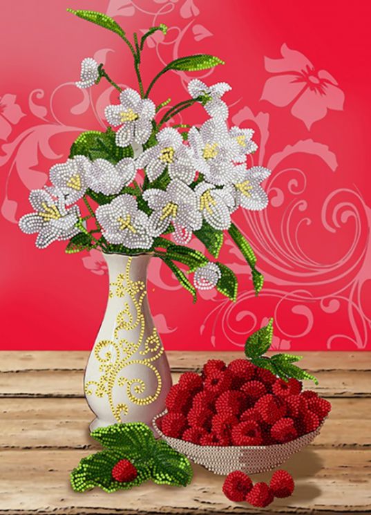 КБ-346 Схема для вышивания бисером ТМ Наследие "Натюрморт с малиной"