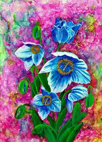 Алмазная мозаика Милато "Голубой мак, витраж" N-162