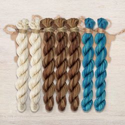 НМул-ИМЧ170-2322-3 Набор ниток OwlForest для схем «Индейские мотивы» (ПНК) 3 цвета «Черепаха» 32 каунт в 2 нити