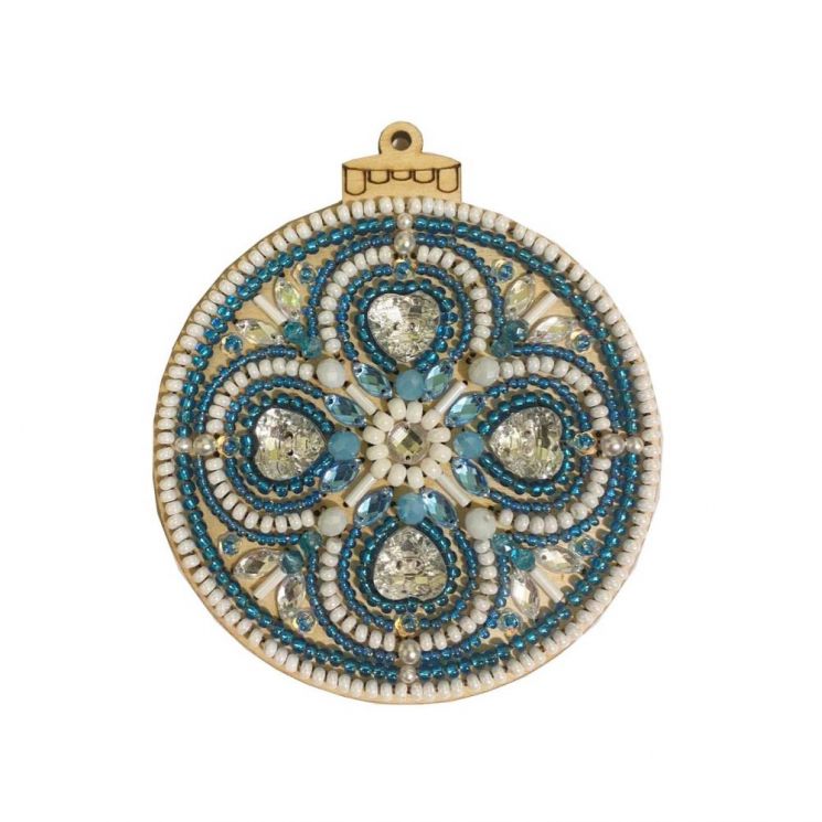 Набор для вышивания бисером WoodStitch "Новогодний шар-3" с декоративными элементами 9х11, WS-062