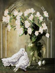 КБ-094 Схема для вышивания бисером ТМ Наследие "Голуби и розы"