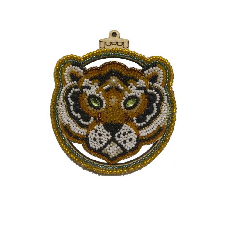 Набор для вышивания бисером WoodStitch "Новогодний шар-8" с декоративными элементами 10х11, WS-067