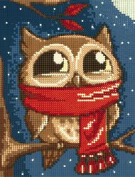 БСА4-016 Алмазная мозаика ТМ Наследие "Совенок на ветке"