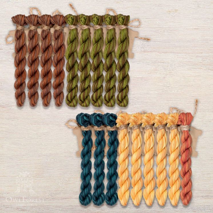  Набор ниток OwlForest для схем «Индейские мотивы» (ПНК) 5 цветов «Змей» 32 каунт в 2 нити НМул-ИМЗ173-2322-5