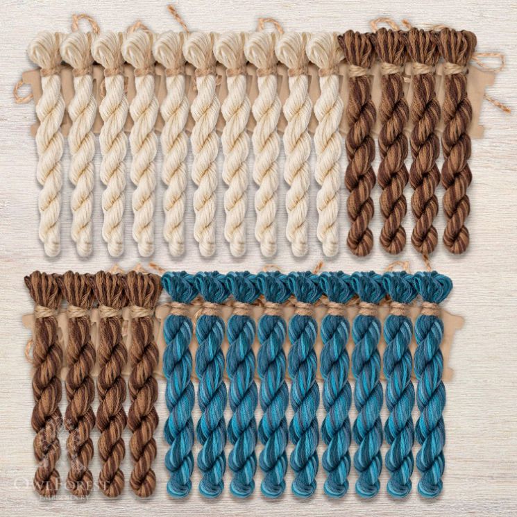 Набор ниток OwlForest для схем «Индейские мотивы» (DMC) 3 цвета «Змей» 28 каунт в 2 нити НМул-ИМЗ173-3282-3 