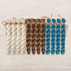 НМул-ИМЯ171-2283-3 Набор ниток OwlForest для схем «Индейские мотивы» (ПНК) 3 цвета «Ящерицы» 28 каунт в 3 нити