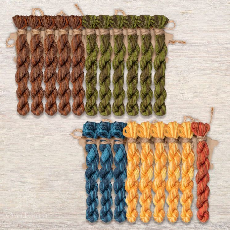  Набор ниток OwlForest для схем «Индейские мотивы» (DMC) 5 цветов «Змей» 28 каунт в 2 нити НМул-ИМЗ173-3282-5