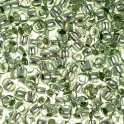 78163 Бисер огуречно-зеленый прозрачный с серебряным центром (Preciosa))