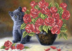 НКБ-233 Набор для вышивания бисером ТМ Наследие "Проказник в розах"