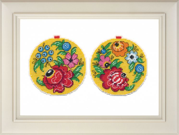 1148 Набор для вышивания ОВЕН "Елочная игрушка. Городецкая"