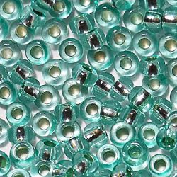 78164) Бисер бирюзовый прозрачный с серебряным центром (Preciosa)