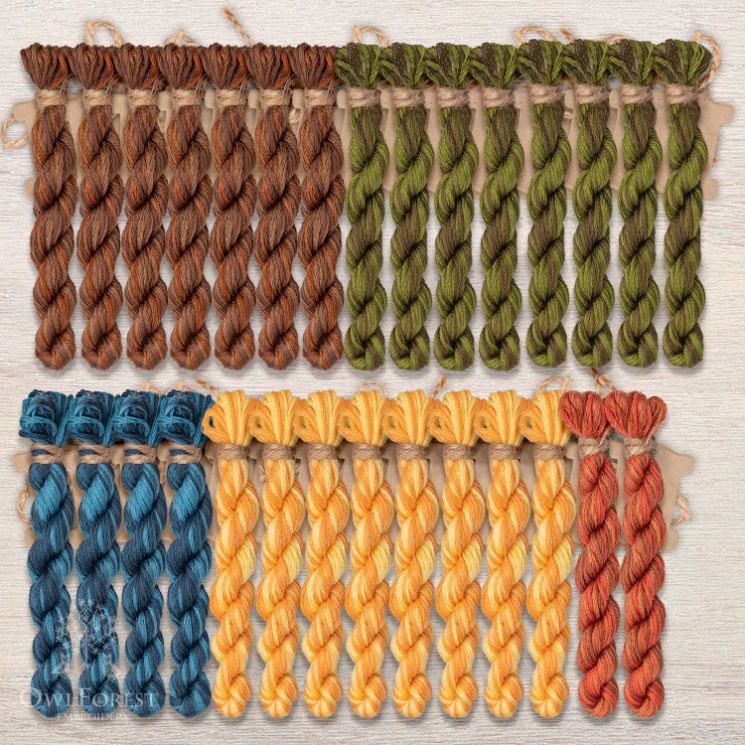 Набор ниток OwlForest для схем «Индейские мотивы» (DMC) 5 цветов «Змей» 28 каунт в 3 нити НМул-ИМЗ173-3283-5 