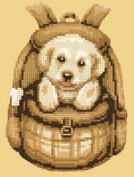 БСА4-025 Алмазная мозаика ТМ Наследие "Собачка в рюкзачке"
