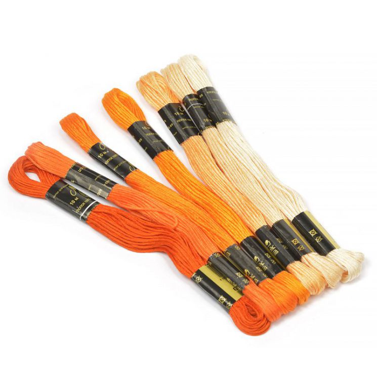 Набор мулине 7 мотков (10м)  №2-оранжевый лепесток