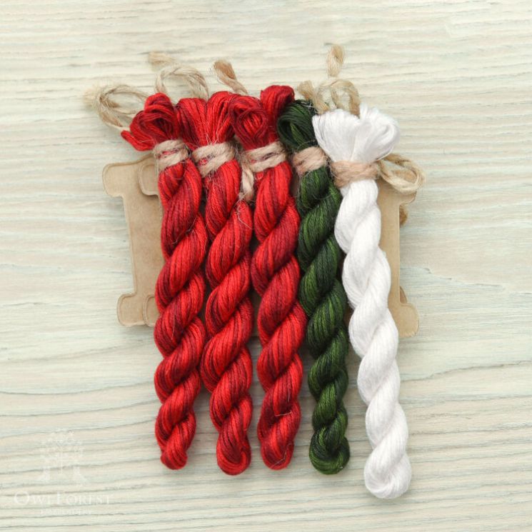 НМул-СКР-2322 Набор ниток OwlForest для Серебряного копытца, Рождество (ПНК Кирова) 28, 32, 36 каунт