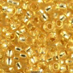 78182 Бисер прозрачное золото с серебряным центром (Preciosa)