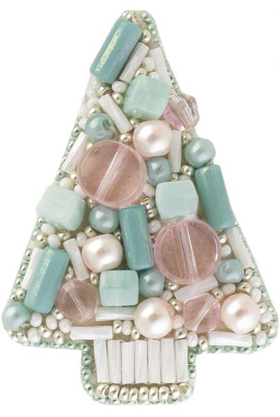 182-БП Набор для изготовления броши БП-182 "Голубая ель" брошь 4,5х6см.