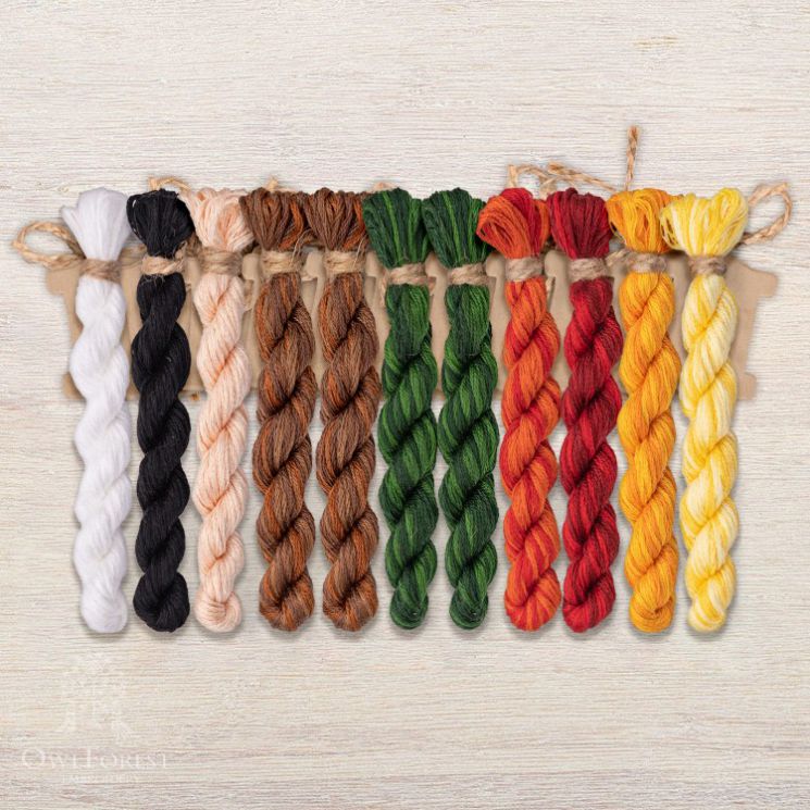 Набор ниток OwlForest для схемы «Тихая охота» (DMC) 36 каунт в 2 нити НМул-ТО128-3362