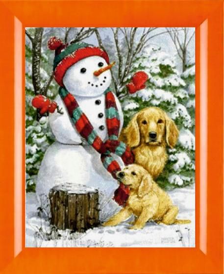 Алмазная мозаика PSP "Игры со снеговиком" N-309