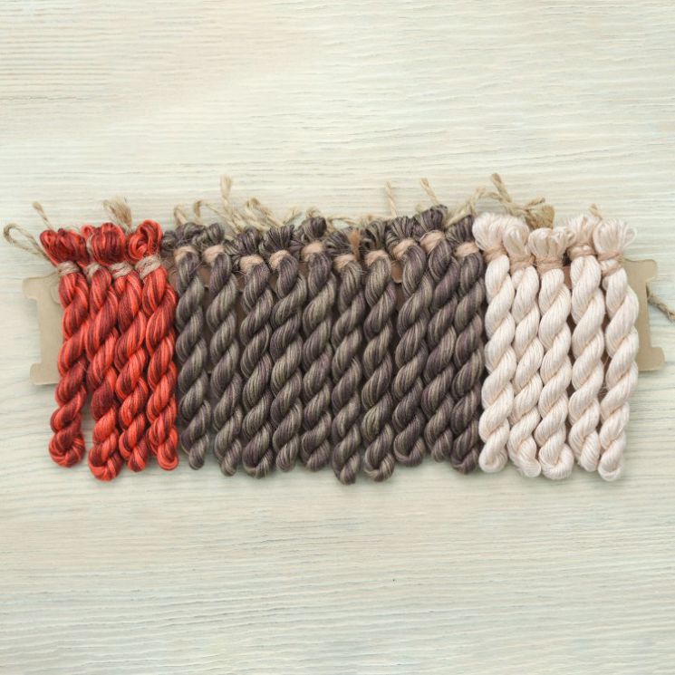 НМул-АСЧ-2283-3c Набор ниток OwlForest для схемы «Алиса в Стране Чудес» (ПНК) трехцветный 28 каунт в 3 нити