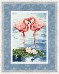 З-051 Набор для вышивания Золотое Руно "Свидание фламинго"