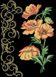 КБ-136 Схема для вышивания бисером ТМ Наследие "Оранжевые маки"