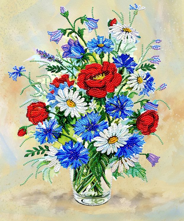 КБ-484 Схема для вышивания бисером ТМ Наследие "Яркий букетик"