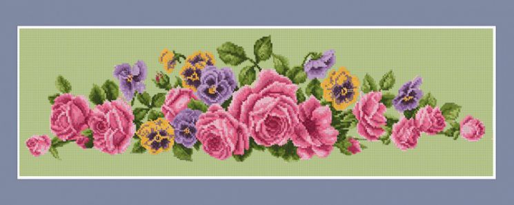 БС-012 Алмазная мозаика (кругл) Наследие "Розы и анютины глазки"