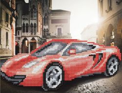 БСА4-042 Алмазная мозаика ТМ Наследие "Красный автомобиль"