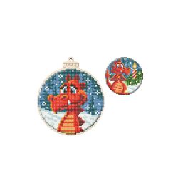 Набор для вышивания WoodStitch "Новогодний шар. Дракоша", 10*10, BK-012