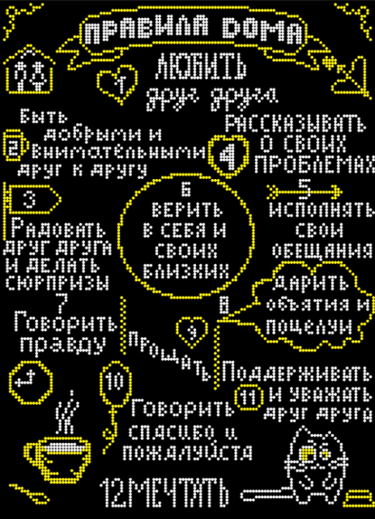 КБ-494 Схема для вышивания бисером ТМ Наследие "Правила дома2"