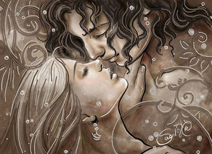 КБ-281 Схема для вышивания бисером ТМ Наследие "Поцелуй"