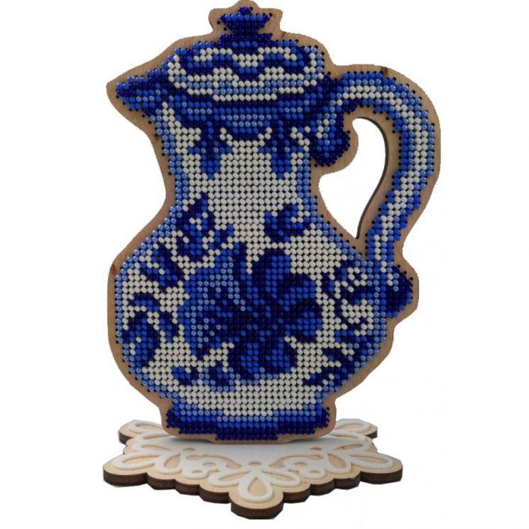 WS-017 Набор для вышивания бисером WoodStitch "Серия Гжель.Кувшин", 15х12